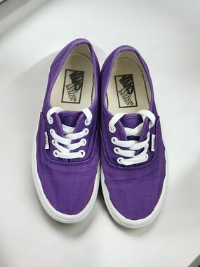 Vans Custom Design Retro Purple Canvas Sneakers-Size 6.5